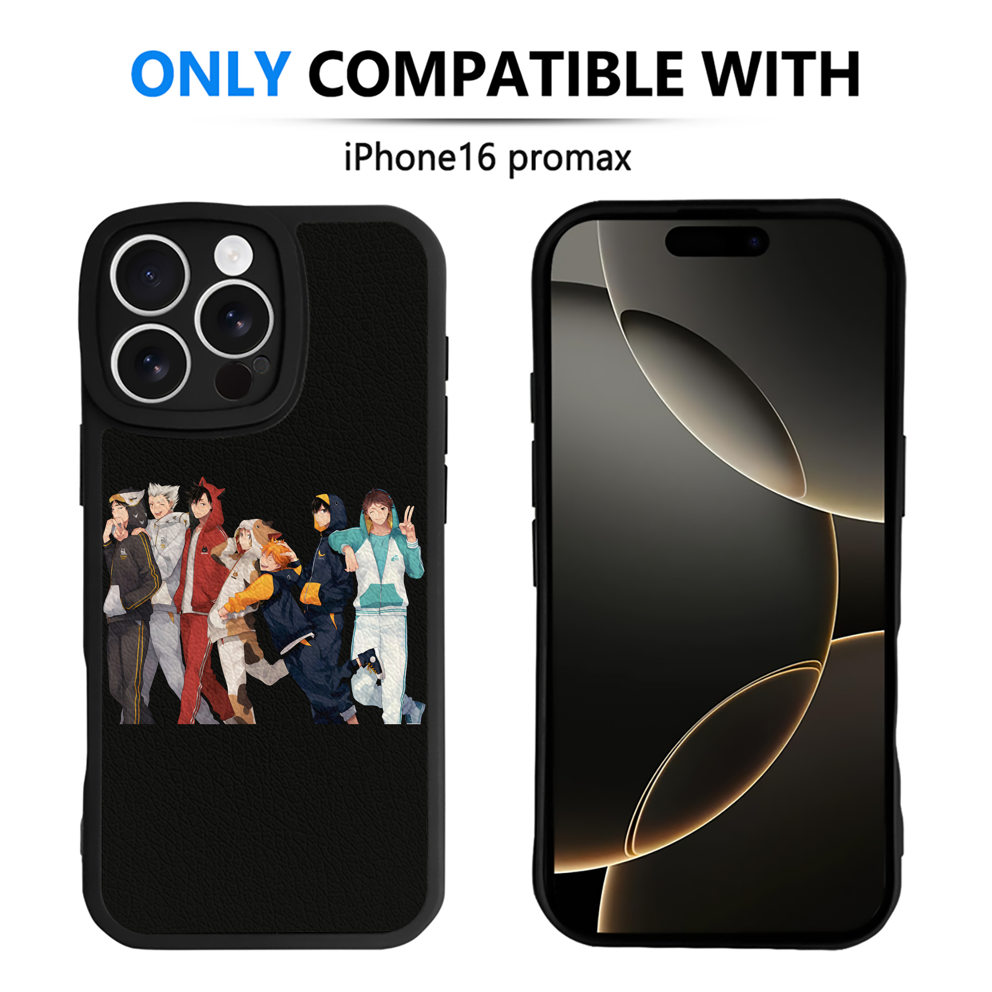 （画像用） ハイキュー!! Haikyu!! 【iPhone 16シリーズ対応】シリコンスマホケース（レザー調） 材質：シリコン